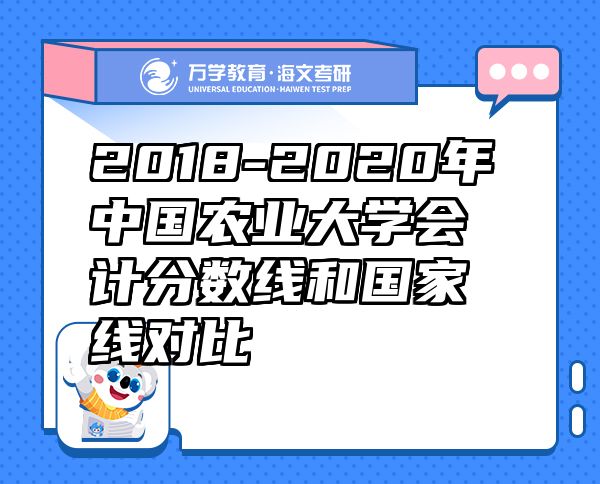 2018-2020年中国农业大学会计分数线和国家线对比